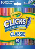Clicks Retractable Tip Markers (10ct), Washable Cone Tip Art Marker Set, Cute Aesthetic School Supplies, Classroom
