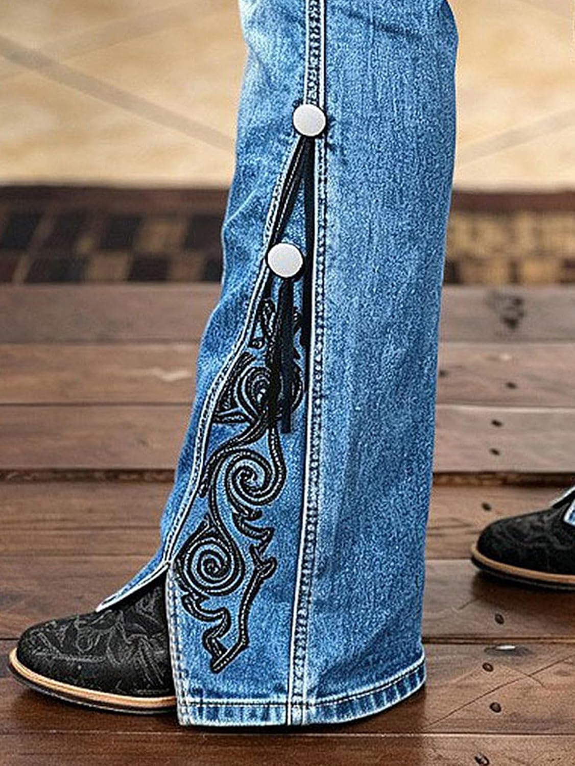 Mid Waist Bootcut Jeans for Women