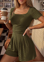 Womens One Piece Short Sleeve Rompers