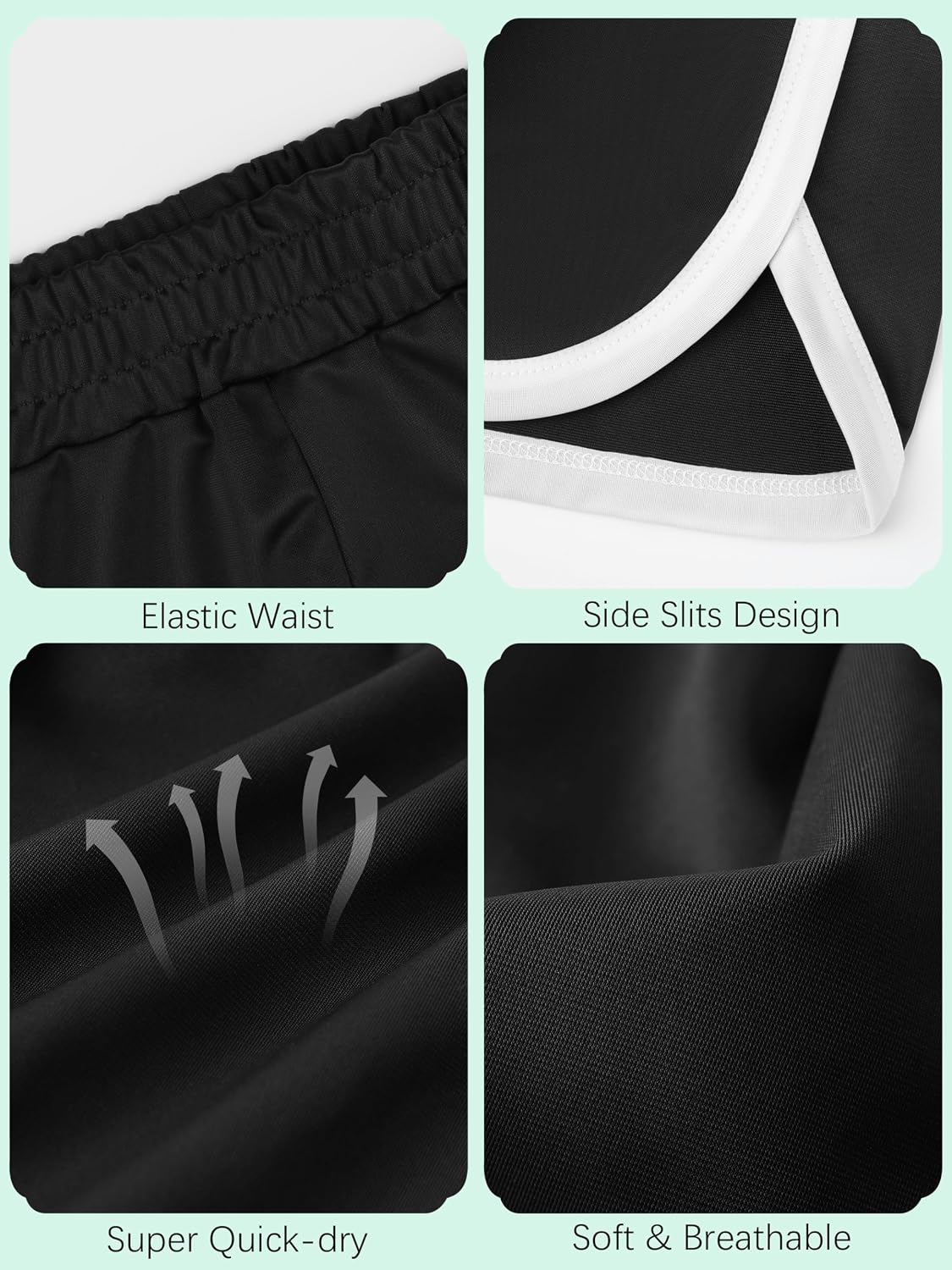 4 Packs Girls Athletic Shorts Toddler Soccer Running Active Dolphin Dry-Fit Kids Gym Workout Performance Shorts