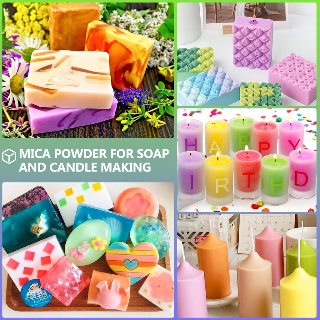 Mica Powder - 81 Colors - 10g/Bottle of Natural Pigment Powder | for Epoxy Resin，Soap Making，Candle Making,Car