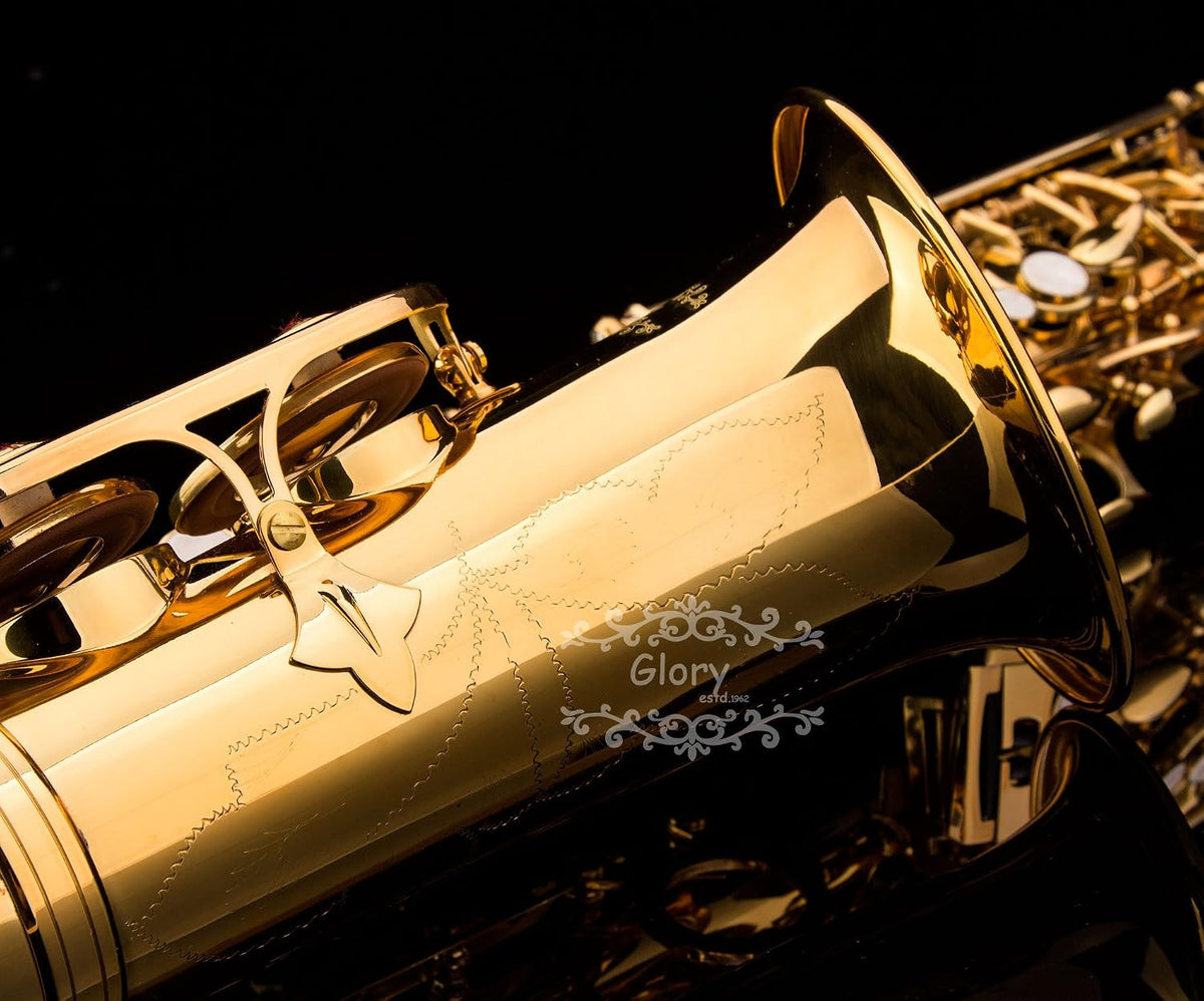 Gold Laquer E Flat Alto Saxophone with 11reeds,8 Pads cushions,case,carekit