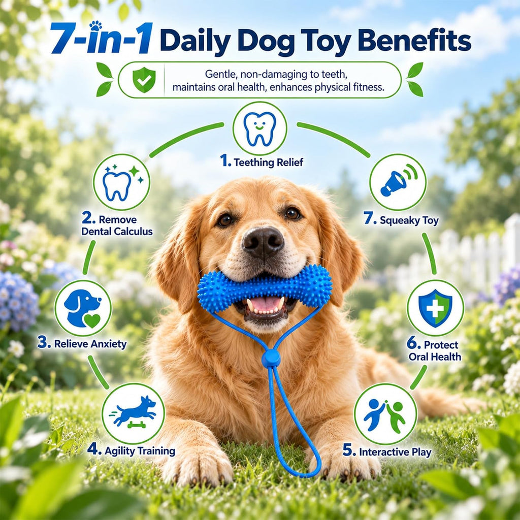 Dual-Action Canine Dental Prop,Dog Teeth Cleaning Chew Toys,Equipped with Mini Finger Toothbrush(2Pcs),Small Dog Oral