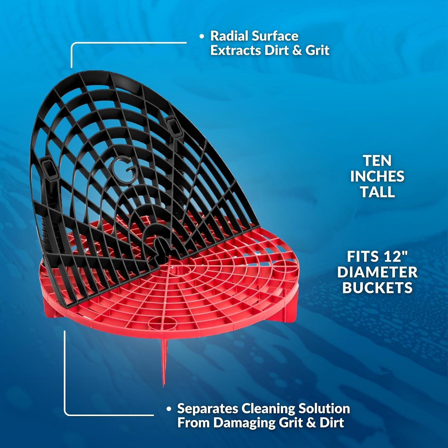 The Original Grit Guard Bucket Insert with Washboard Combo | Removes Dirt from Wash Mitt for Detailing | Car Wash