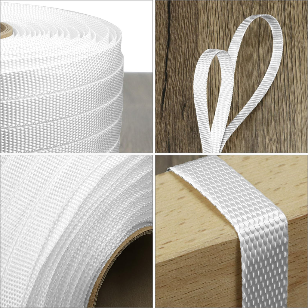 1/2" x 1000' Woven Cord Strapping Roll, Heavy Duty Polyethylene Braided Rope Strap Roll, 1800 lbs Strong Break