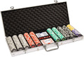 14 Gram 500 Count Poker Set - Ace Casino - 14G Clay Composite Chips with Aluminum Case, Playing Cards, Dealer Button