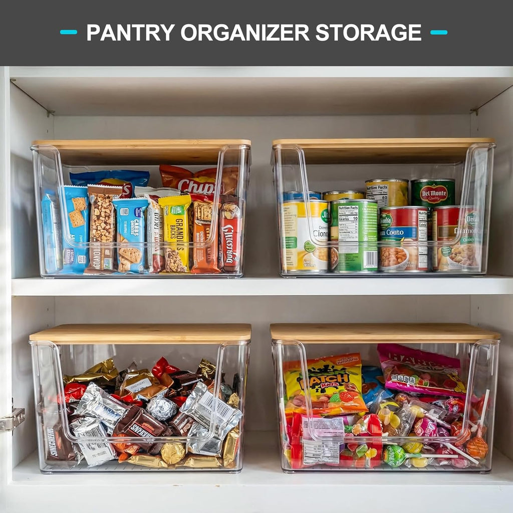 Pantry Organizers Storage, 2 Pack Large Clear Storage Bins for Onion, Potato, Garlic, Canned Food, Organizer Bins for