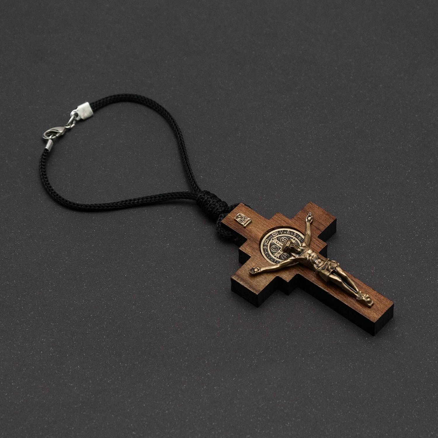 Car Rearview Mirror Rosary (St Benedict Crucifix)