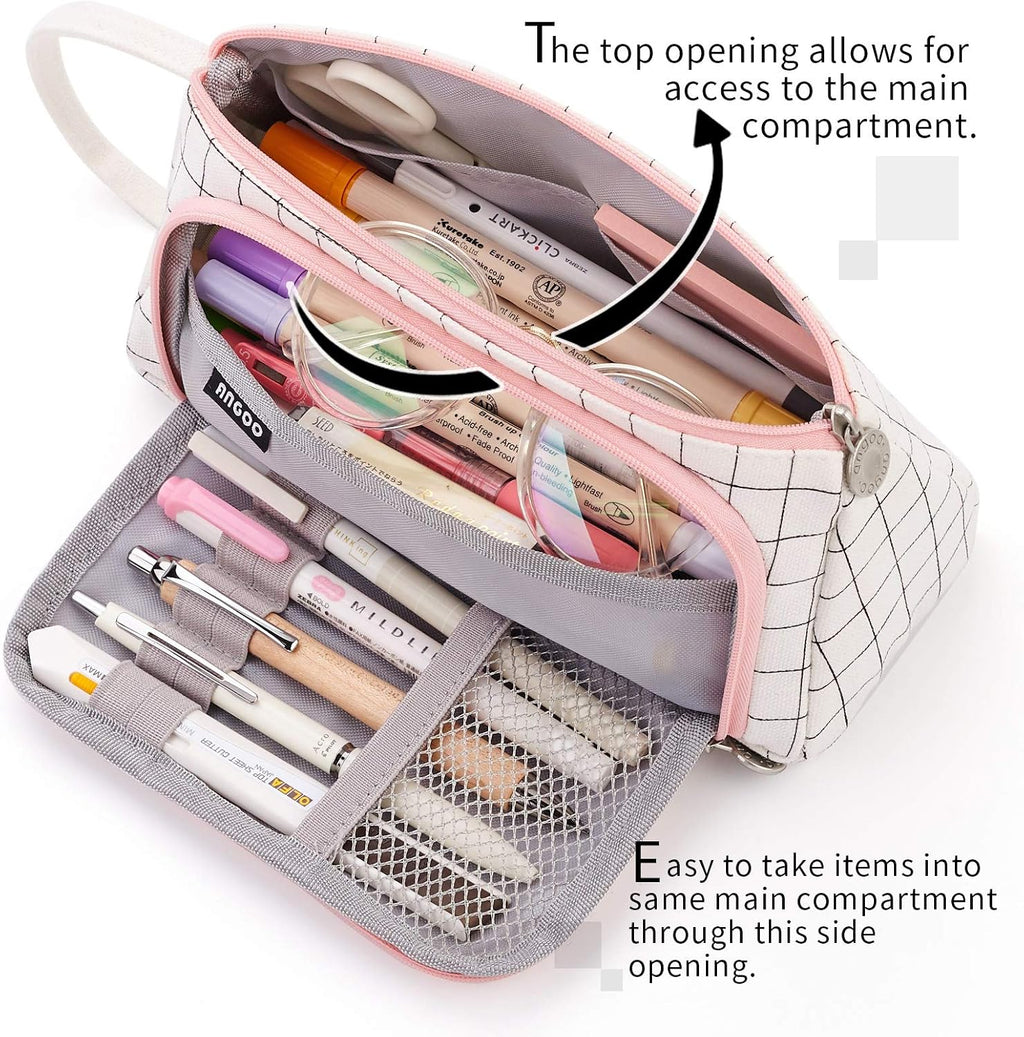 Big Capacity Pencil Case Pouch Pen Case Simple Stationery Bag School College Office Organizer for Teens Girls Adults