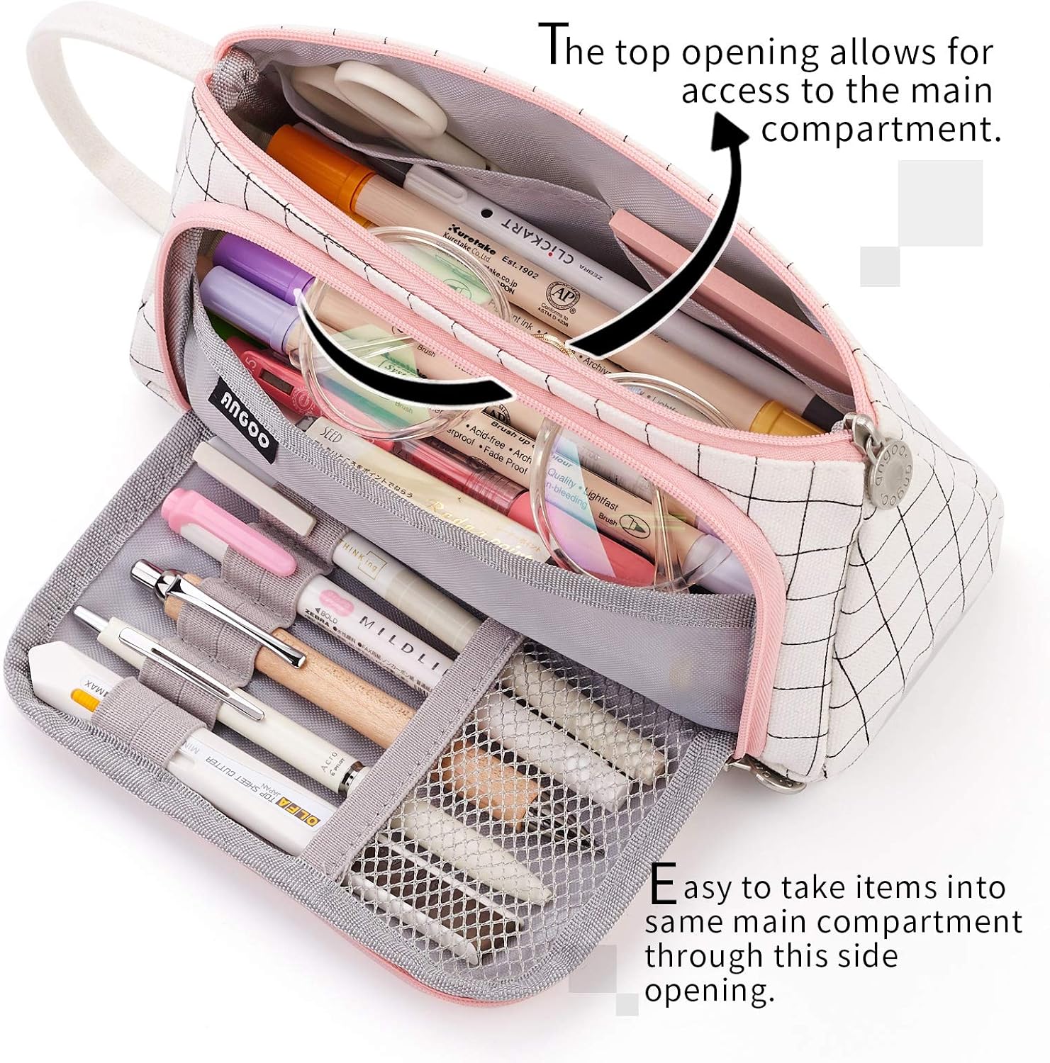 Big Capacity Pencil Case Pouch Pen Case Simple Stationery Bag School College Office Organizer for Teens Girls Adults