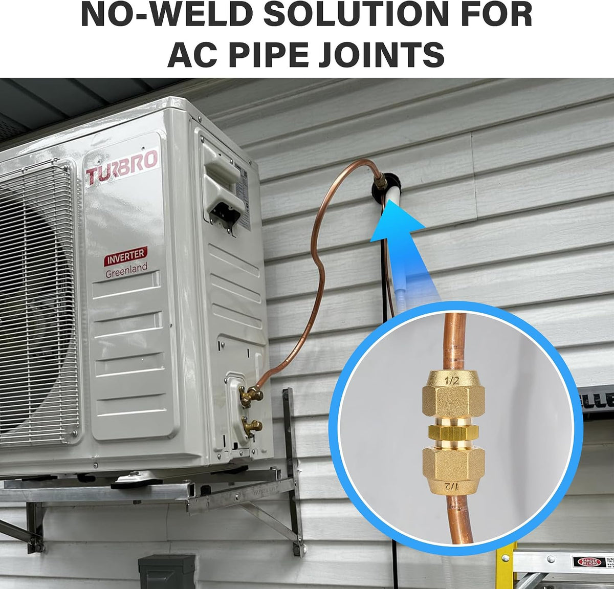 2-Pack Copper Pipe Extension Connectors, 3/8" for HVAC Repair