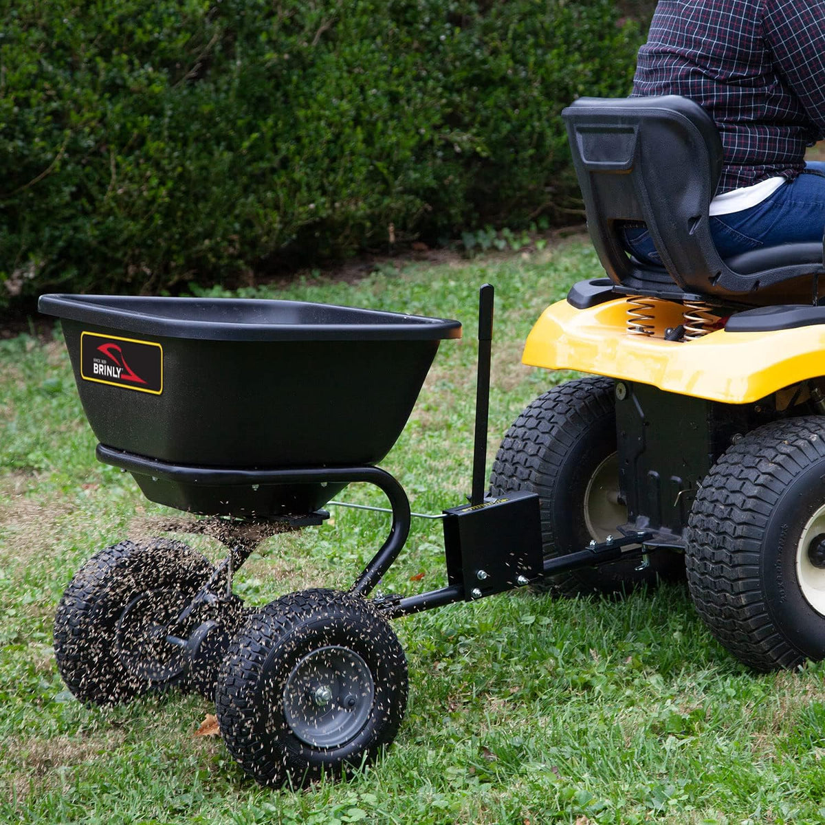 BS26BH-A Tow Behind Broadcast Spreader with Universal Hitch, 125 lb. - Flat Black