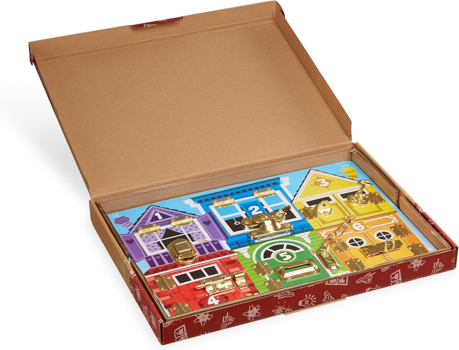 Melissa & Doug Latches Wooden Activity Board - Montessori Busy Board for Preschool Toys, Sensory Toys for Kids