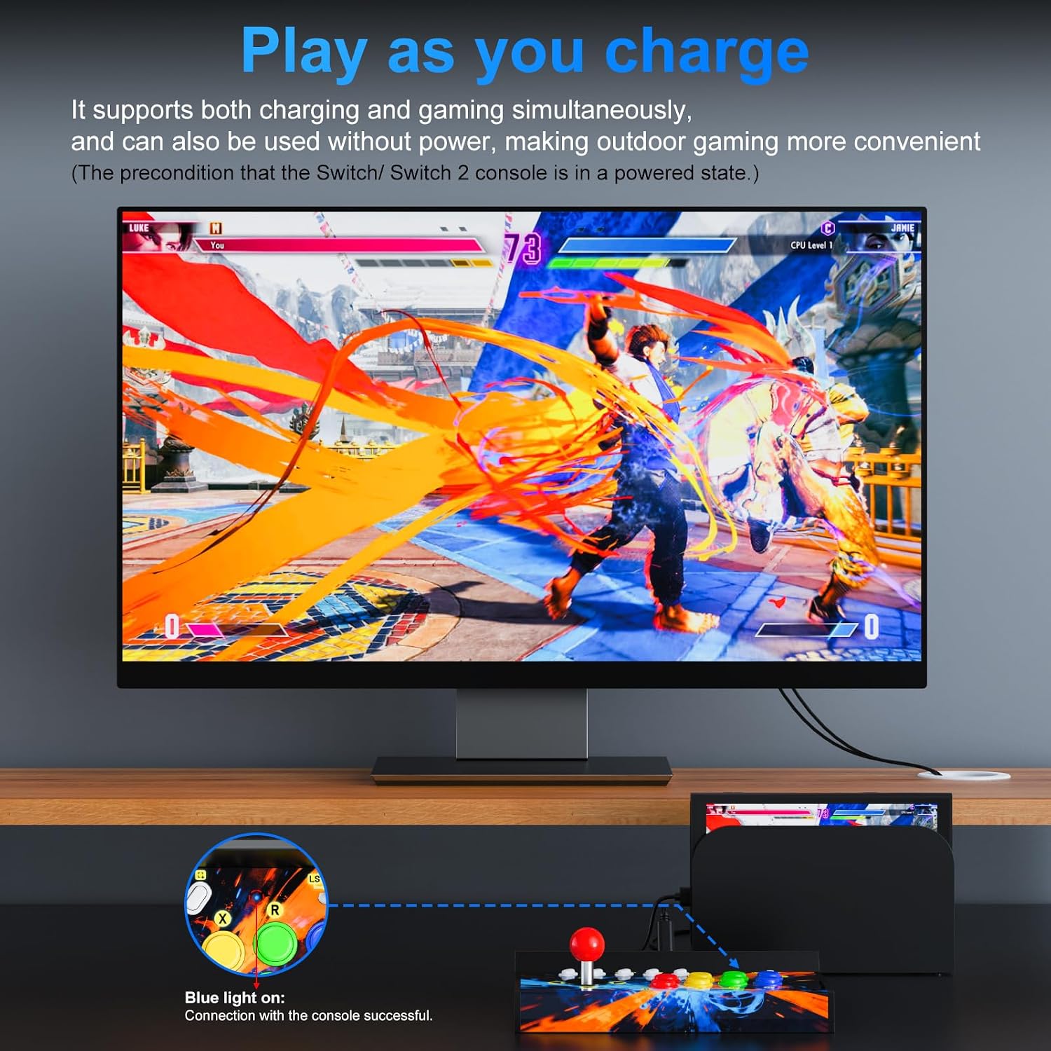 Retro Arcade Stick for Switch/OLED/Switch 2 Console with Screenshot Button | Switch Arcade Machine with Turbo Button
