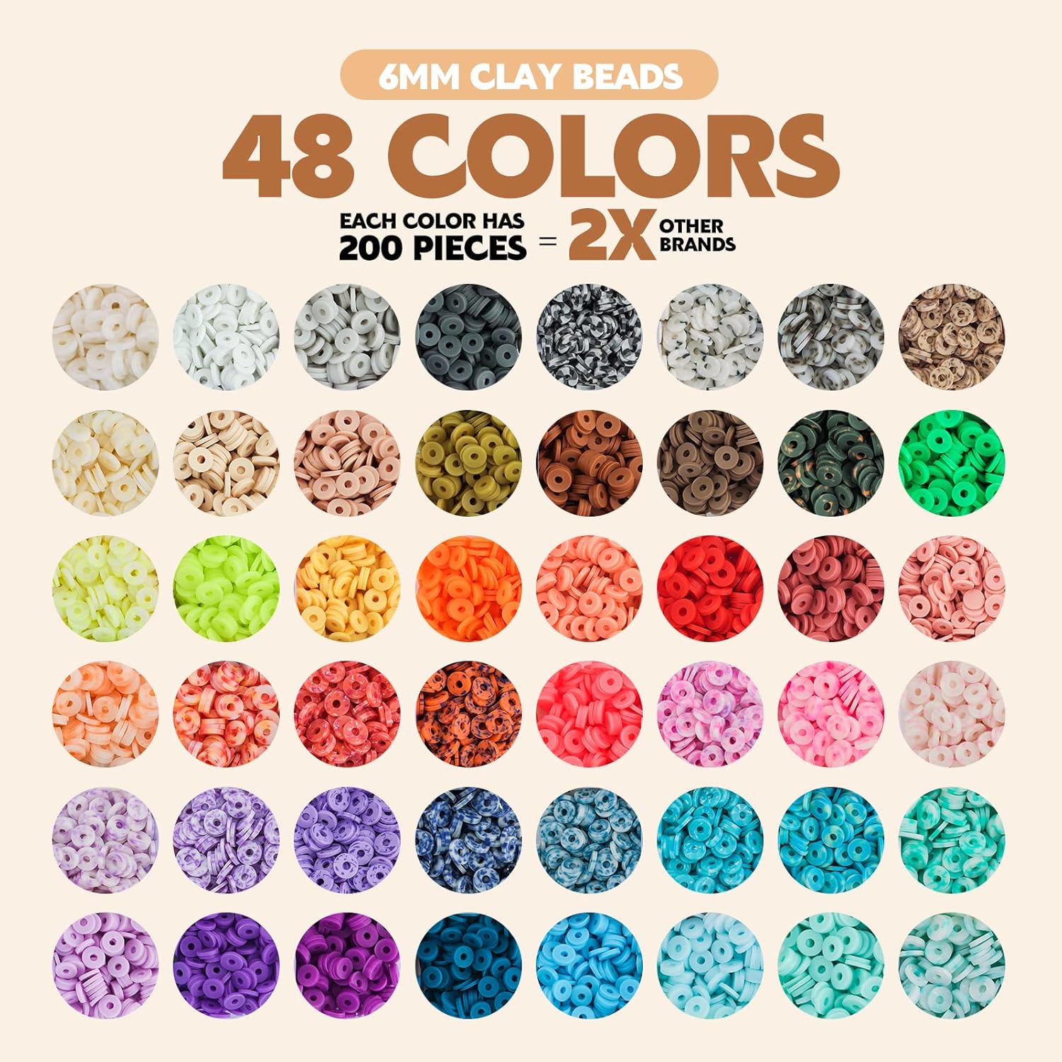 Clay Beads 3 Boxes Bracelet Making Kit, 10500pcs Beads for Jewelry Making, Round Letter Beads with Charm and Elastic