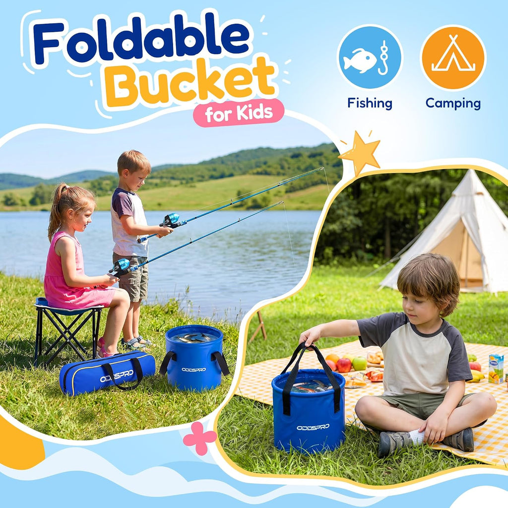 Kids Fishing Pole - Portable Kids Fishing Rod and Reel Combo, Kids Fishing Gear with Tackle Box, Spincast Reel