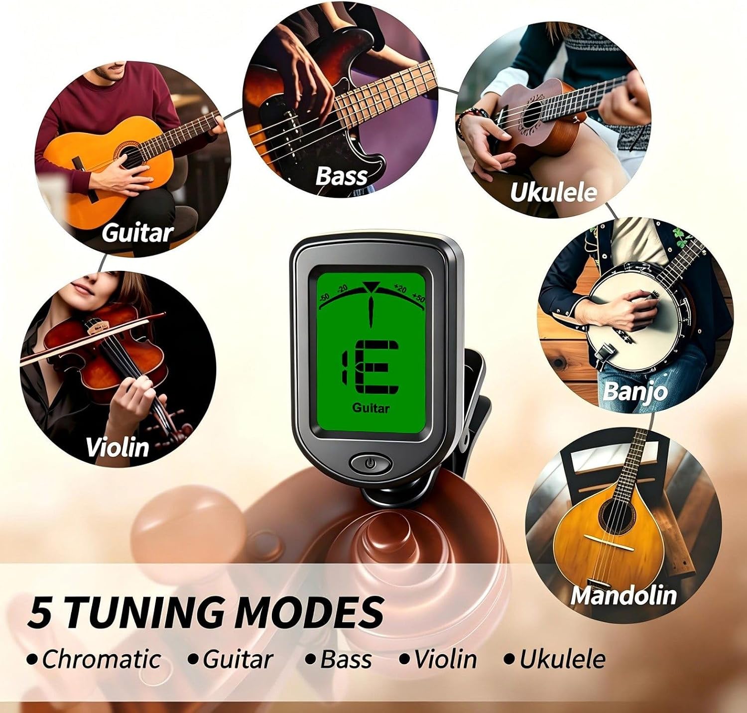Guitar Tuner Clip On 12 Pack Tuners for Acoustic Electric Guitar Bass Ukulele Violin Banjo Tuning