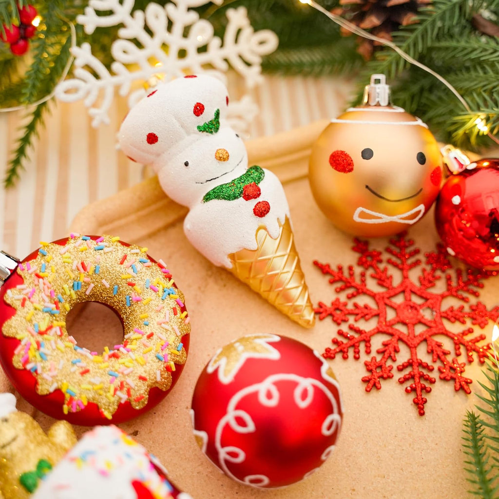 86pcs Christmas Tree Balls Ornaments, Shatterproof Plastic Decorative Baubles for Christmas Tree Decorations, Holiday