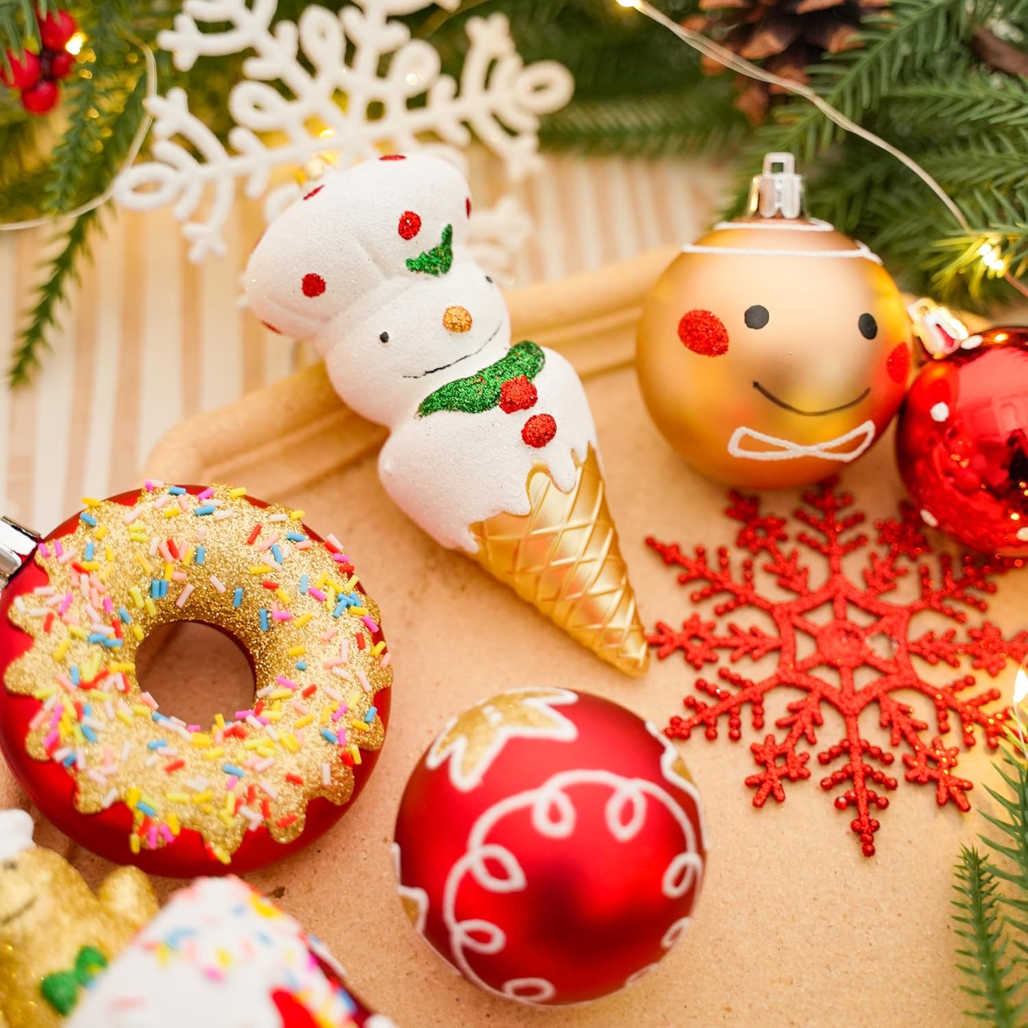 86pcs Christmas Tree Balls Ornaments, Shatterproof Plastic Decorative Baubles for Christmas Tree Decorations, Holiday