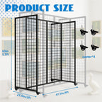 Grid Wall Panels, Grid Wall with Wheels,4x5.5Ft Gridwall Panel Display Stand,Sturdy Art Display Panels, Grid Display