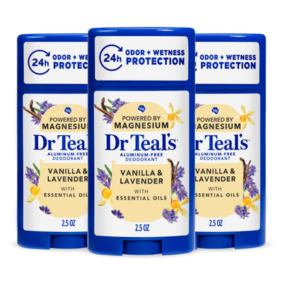 Aluminum-Free Deodorant, Vanilla & Lavender with Essential Oils, 2.5 oz (Pack of 3)