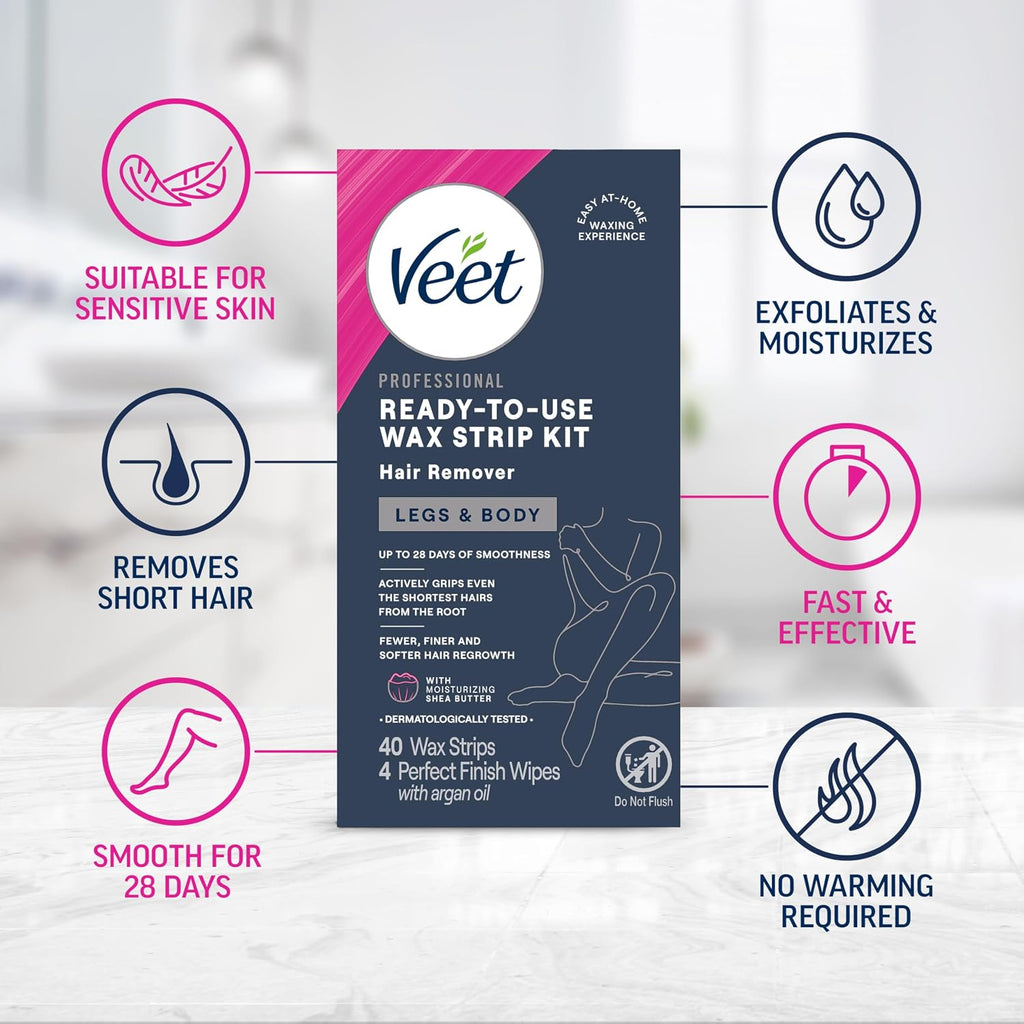 Ready-To-Use Waxing Kit For Women | Wax Strips For Body Hair Removal, Wax Kit For Ingrown Hair Treatment, Personal