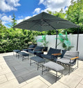 9' X 11.5' Patio Umbrella Outdoor Cantilever Rectangle Umbrella Aluminum Offset Umbrella with 360-degree Rotation for