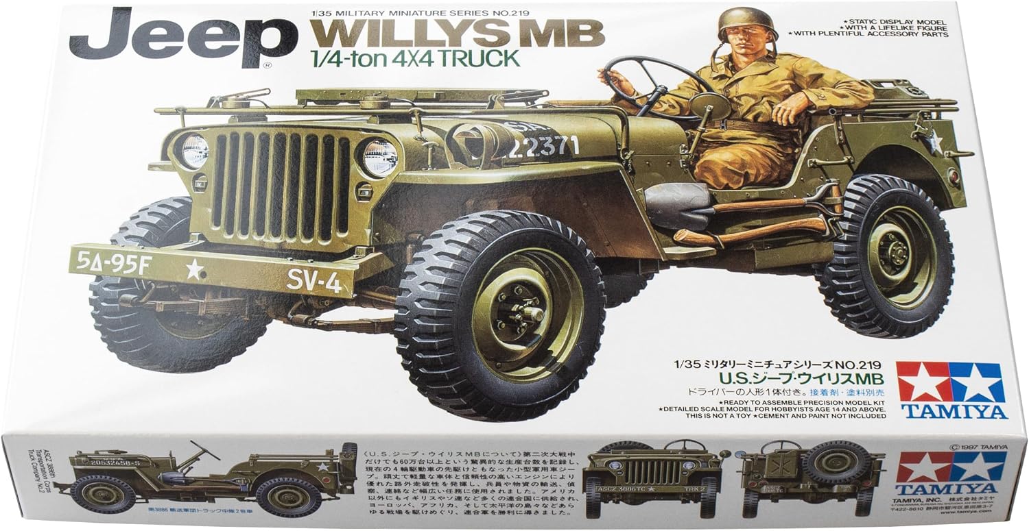 Jeep Willys 1/4 Ton 4X4 Hobby Model Kit for ages 168 months to 1200 months
