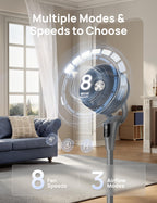 Fan for Bedroom, Standing Oscillating Fan for Whole Room, Quiet Fan