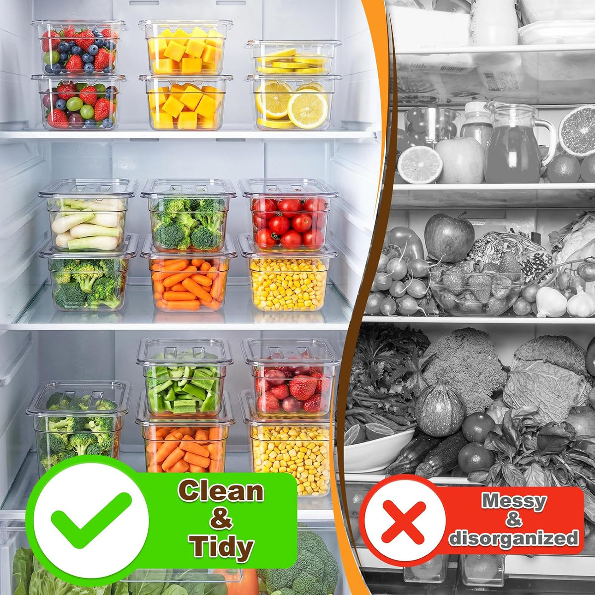 6-Pack 1/6 Size 4''Deep NSF Polycarbonate Food Pans with Lid, Clear