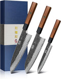 3 Pieces Knife Set, Japanese Kitchen Knife Set, Rosewood Handle