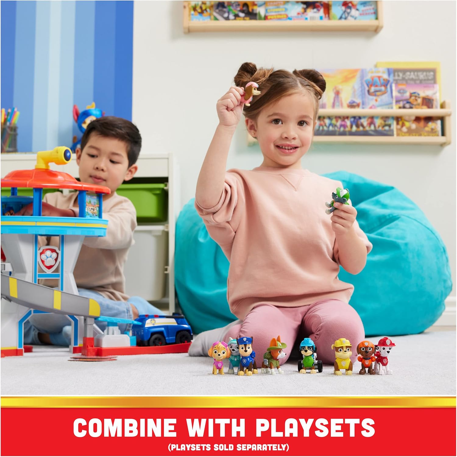 Paw Patrol, 10th Anniversary, All Paws On Deck Toy Figures Gift Pack with 10 Collectible Action Figures, Kids Toys