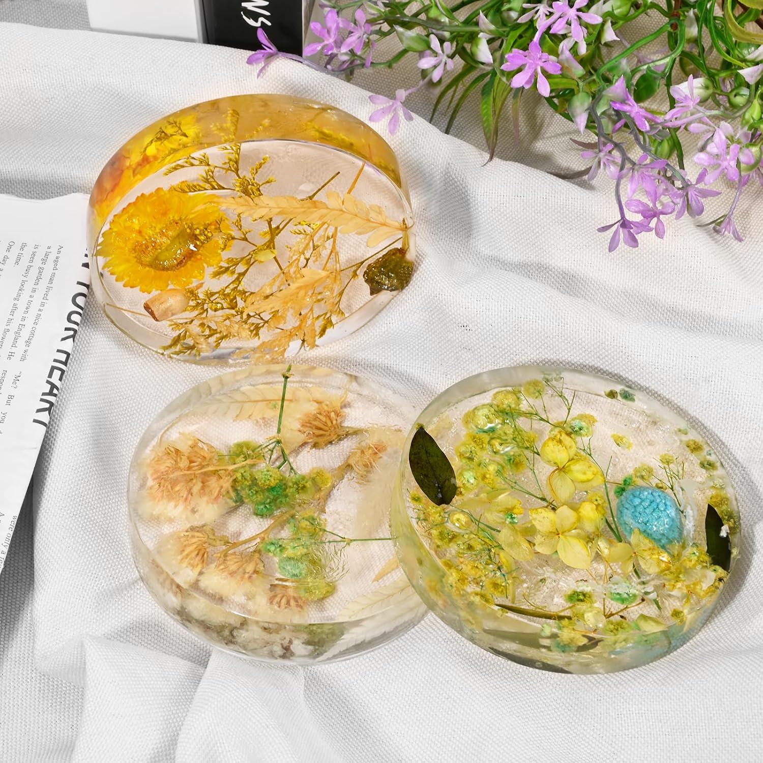 6 Cavity Deep Coaster Mold for Epoxy Resin, Flower Preserve | Thickened 0.78" Deep, Smooth Non-Stick Interior