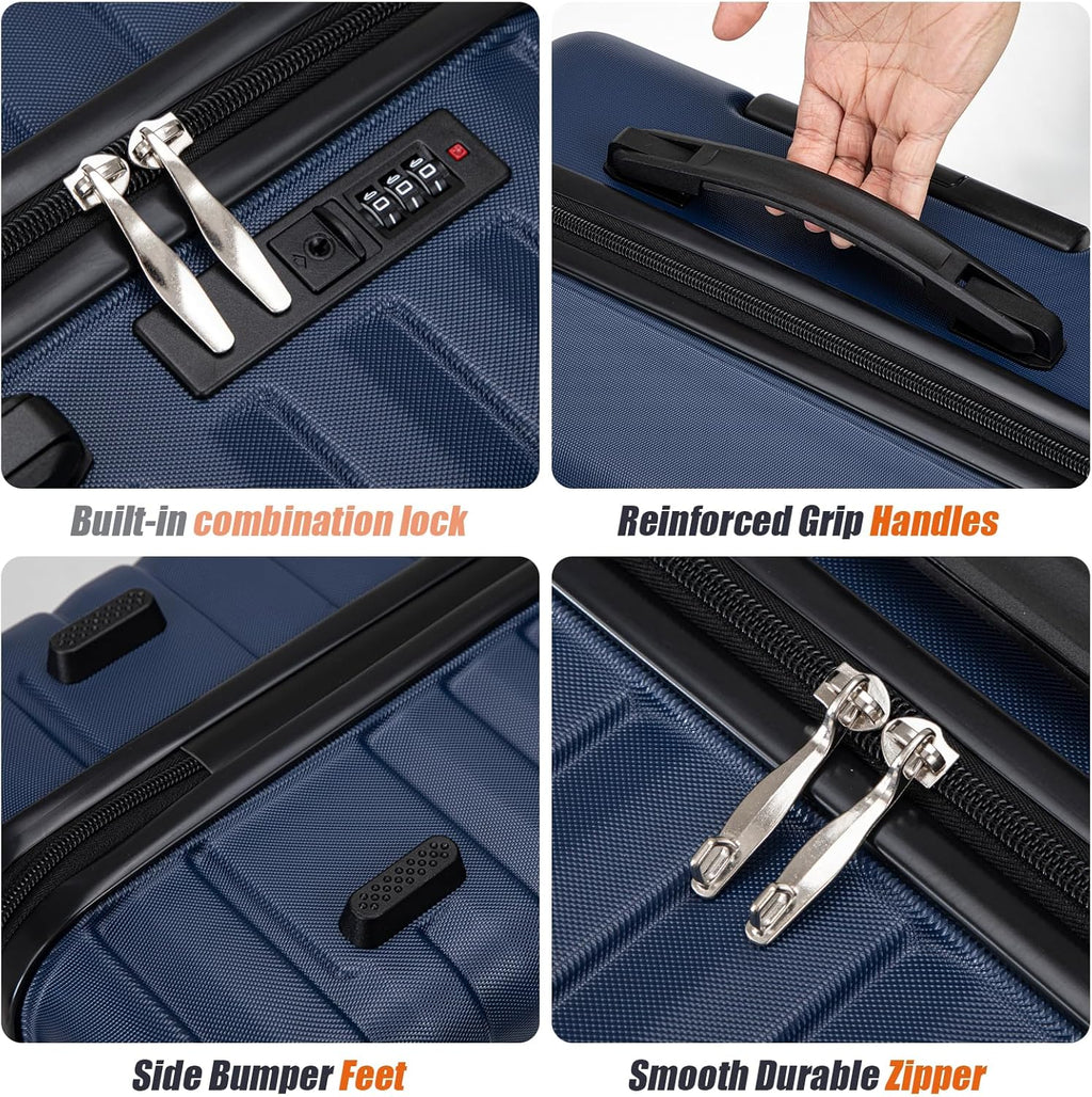 Luggage Sets 5 Piece Suitcases with Wheels, Suitcase Set ABS Hard Case Luggage with Spinner Wheels Durable Travel