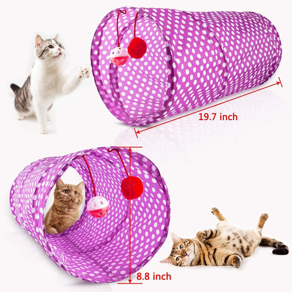 28Pcs Cat Toys Kitten Toys Assorted, Cat Tunnel Catnip Fish Feather Teaser Wand Fish Fluffy Mouse Mice Balls and