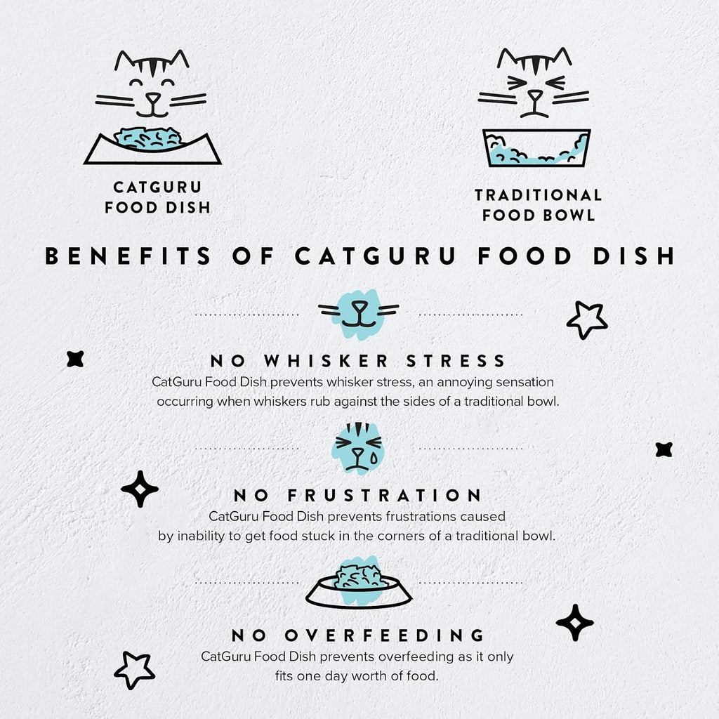 Cat Bowls, Whisker Friendly Food Bowl for Indoor Cats, Reliefs Whisker Fatigue, Wide Kitten Dish, Non Slip Pet