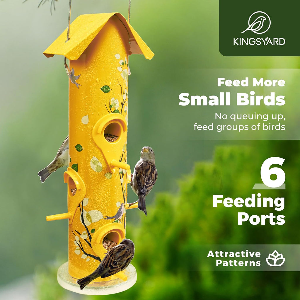 Metal Bird Feeders for Outdoors Hanging, Tube Bird Feeder