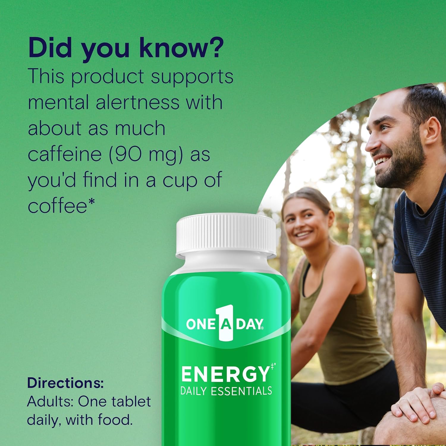 Energy Daily Essentials Multivitamin, Energy Supplement to Support Mental Alertness and Immune Health with Vitamins A
