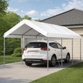 10x20 ft Heavy Duty Carport, Adjustable Height Portable Garage, White | Car Canopy for Cars, Boats, Trucks, Outdoor