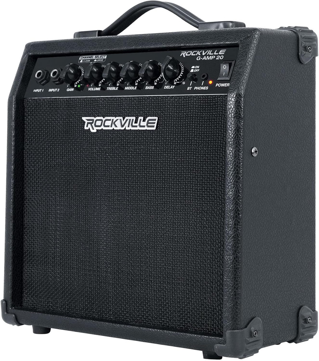 G-AMP 20W Guitar Amplifier Combo with Bluetooth, Delay, Dual Guitar Inputs, Clean/Overdrive, EQ Controls, Portable