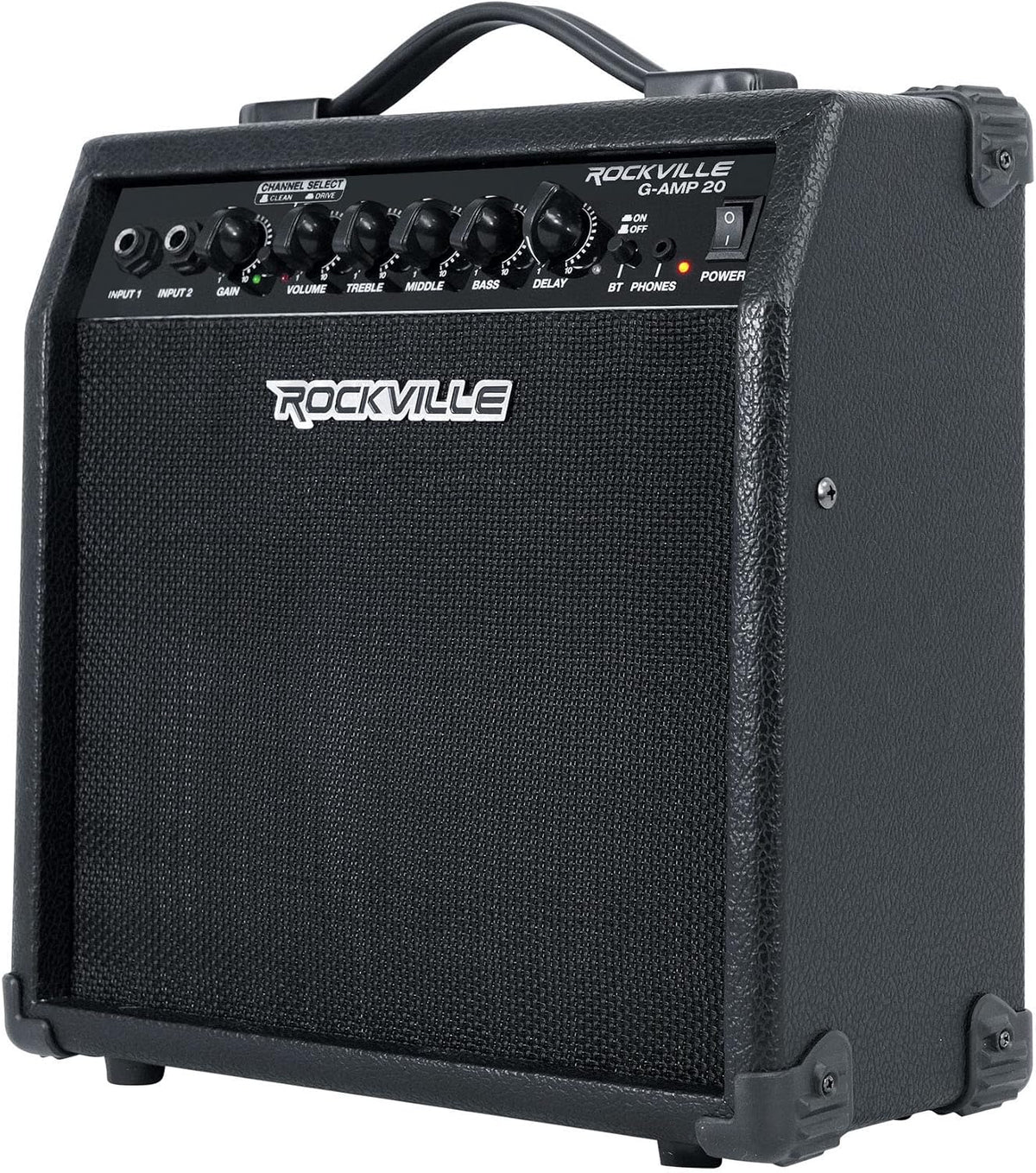 G-AMP 20W Guitar Amplifier Combo with Bluetooth, Delay, Dual Guitar Inputs, Clean/Overdrive, EQ Controls, Portable