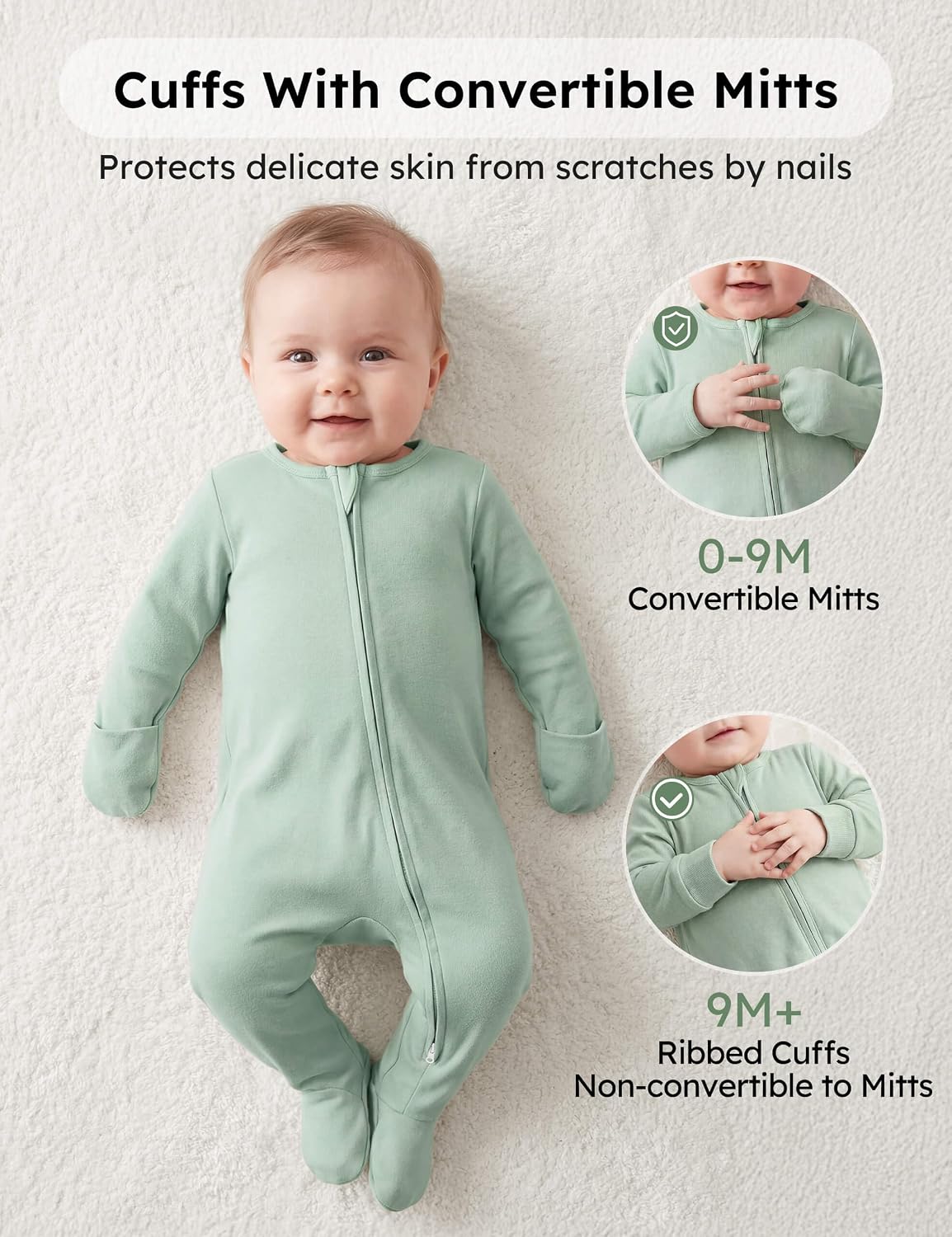 Baby Pajamas 100% Organic Cotton Newborn Sleepers Boy Girl Clothes