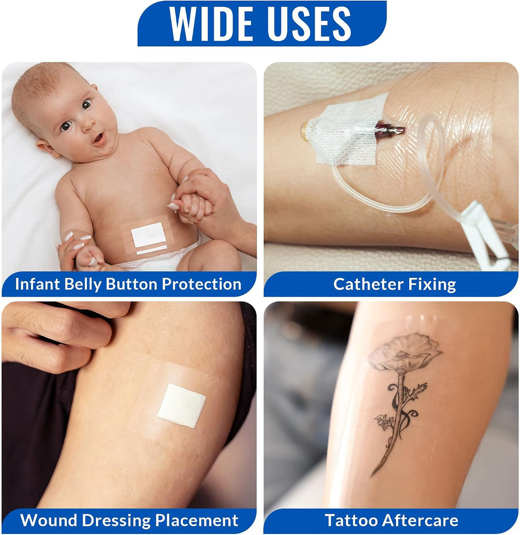 Tattoo Aftercare Bandage, 6” x 2yd Roll, Waterproof, Sterile