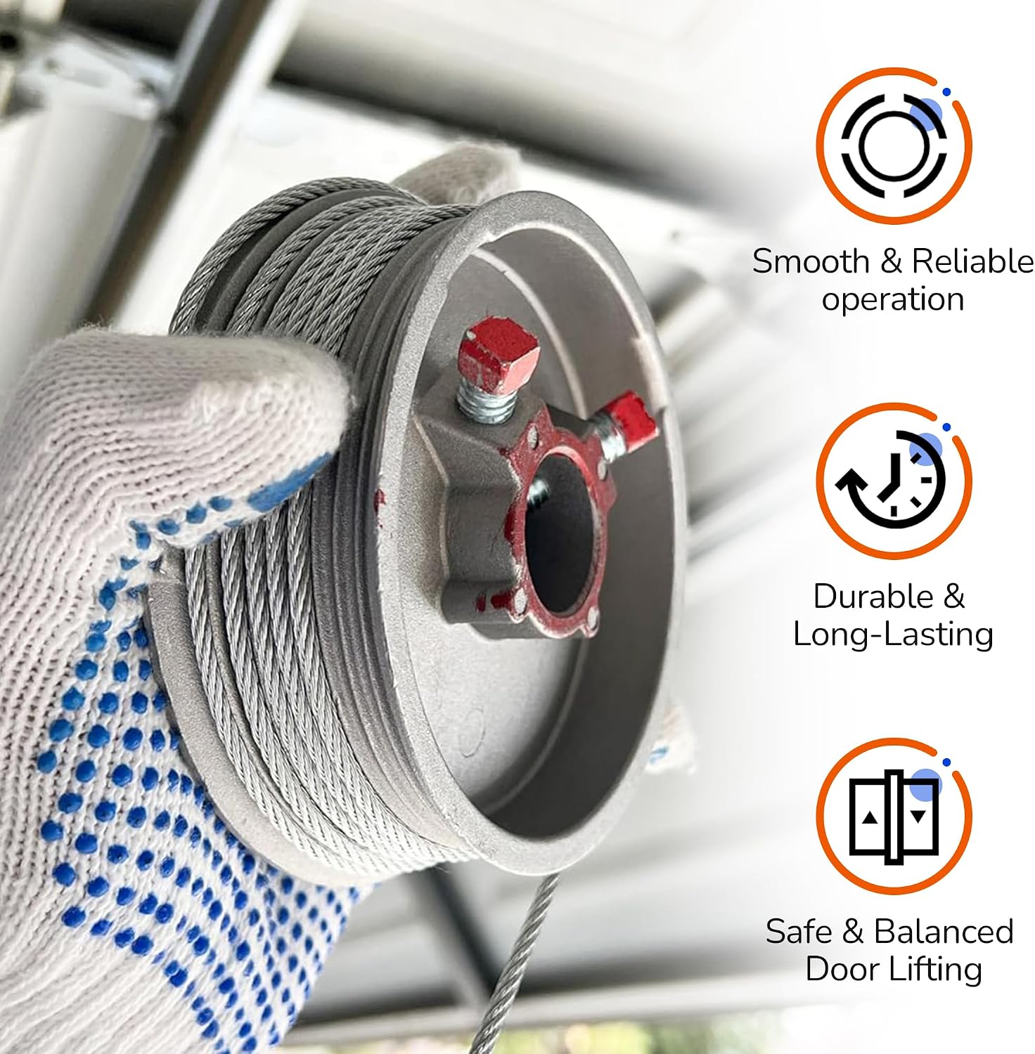 Garage Door Parts Cable Drums, Garage Door Rollers Fit for 400-8 Standard Lift Up to 8" High Doors - Cable Pulley