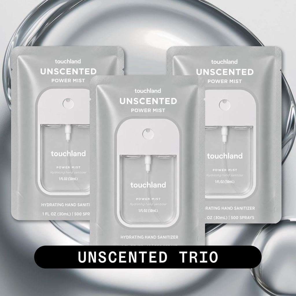 Unscented Hydrating Hand Sanitizer Spray, 3 Pack Travel Size