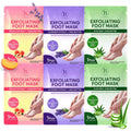 Foot Peeling Mask (6 pairs) Exfoliating Foot Mask for Dry Cracked Feet with Lavender, Aloe Vera, Peach & Shea Butter