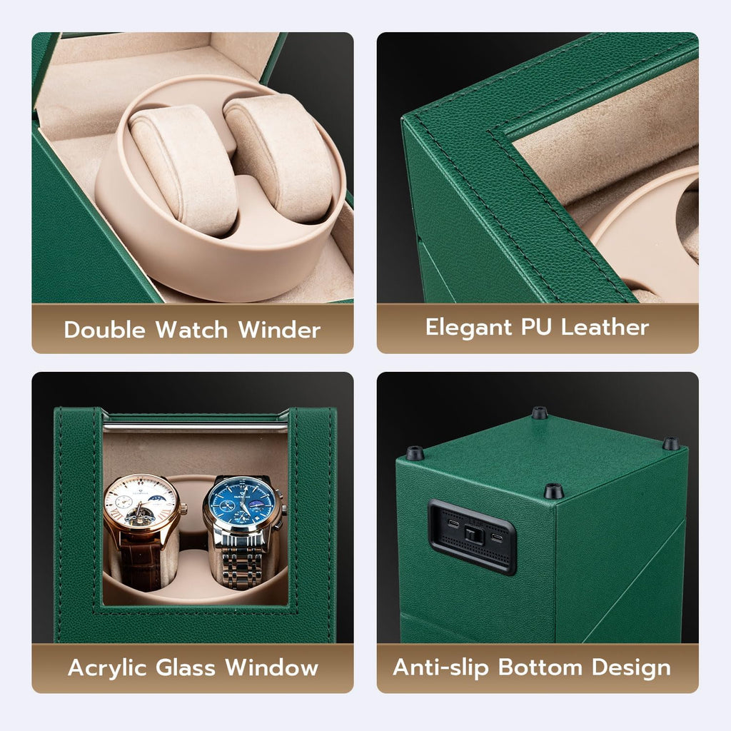 Watch Winder for Automatic Watches, Double Automatic Watch Winder Box, Automatic Watch Display Storage Rotation