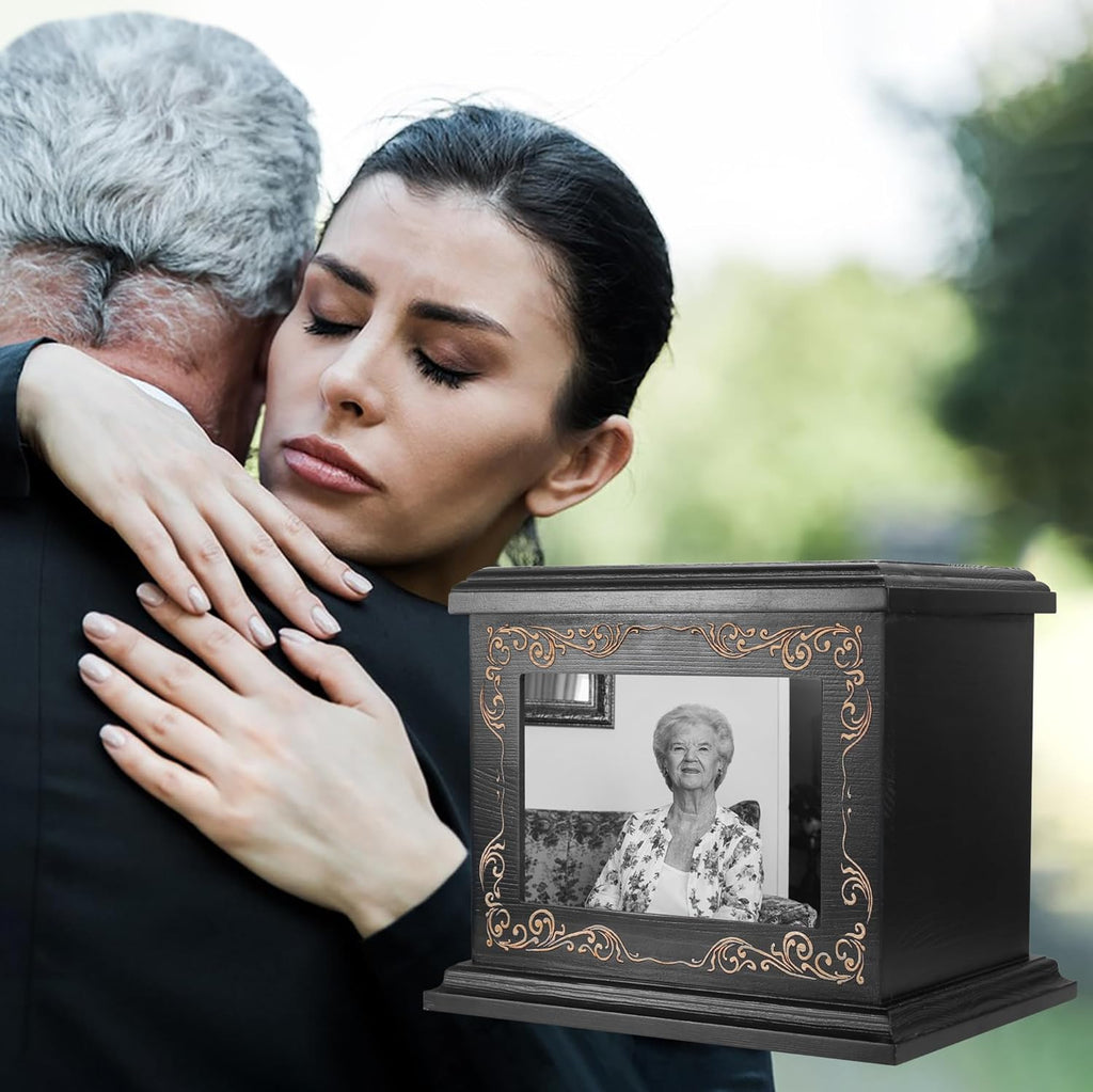 Cremation Urns for Human Ashes Adult Up to 200 IBS with Photo Frame