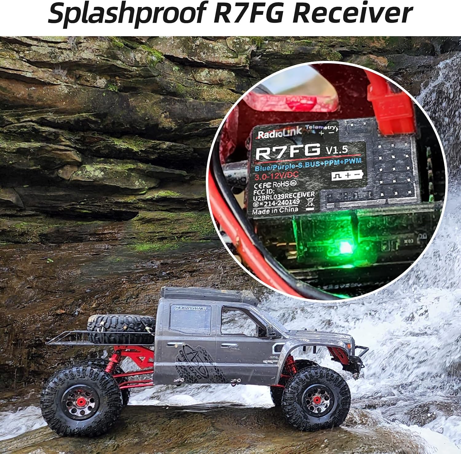 RC6GS V3 7CH RC Transmitter R7FG Waterproof Receiver for RC Car | 30 Models Storage 2.4Ghz Voltage Telemetry Surface