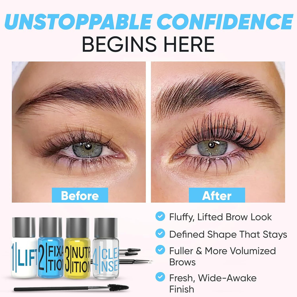 At Home Brow Lamination Kit | Eyebrow Lamination Kit for DIY Use | Long-Lasting Brow Lift Results for Fuller, Defined